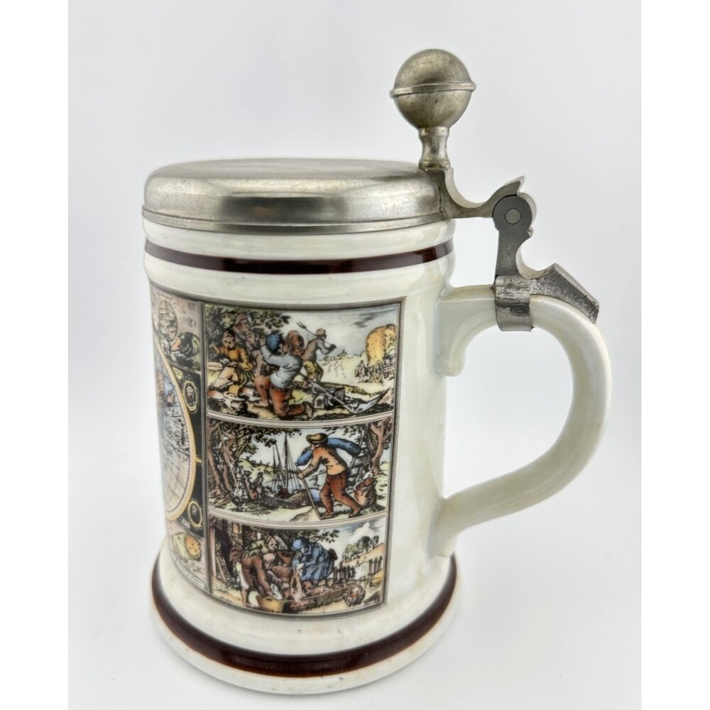 VTG Rastal Bavariaβ Germany Beer Stain Old World Map, Harvest Lidded Mug